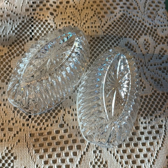 Set of Crystal Silverware Holders for Buffet Meal or Coffee - Heavy Crystal - Picture 2 of 6